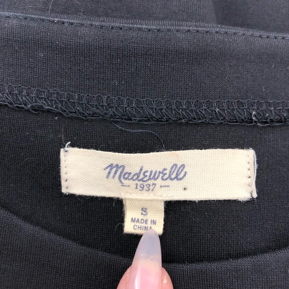 Madewell Black Satin Stripe Night Out T-Shirt, S - Picture 6 of 6